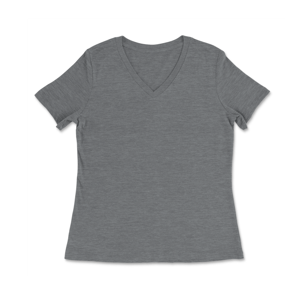 Custom Triblend Relaxed Fit V-Neck T-shirt Women - Grey