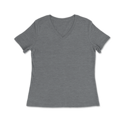 Custom Triblend Relaxed Fit V-Neck T-shirt Women - Grey