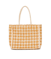 DÔEN Bags | Grande Mathilde Bag Mustard Gingham Raffia - Women