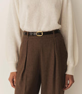 DÔEN Belts, Hats & Gloves | Avi Slim Belt Brown Faux Croc - Women