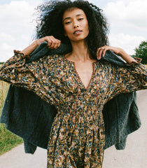 DÔEN Dresses | Delfina Dress Noir Narcissus Floral - Women