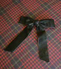 DÔEN Hair Accessories | Lala Bow Barette Black Velvet - Women