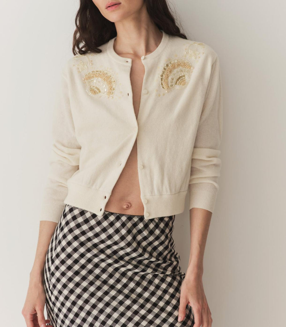 DÔEN Knitwear | Andrina Cardigan Eggshell - Women