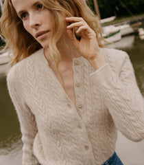 DÔEN Knitwear | Danaë Cable Cashmere Cardigan Cottage - Women