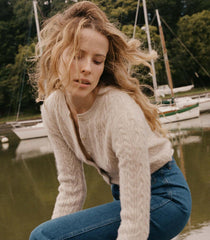 DÔEN Knitwear | Danaë Cable Cashmere Cardigan Cottage - Women