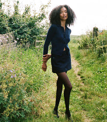 DÔEN Knitwear | Harrington Cardigan Navy - Women