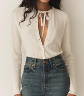 DÔEN Knitwear | Rosaline Cardigan Ivory - Women