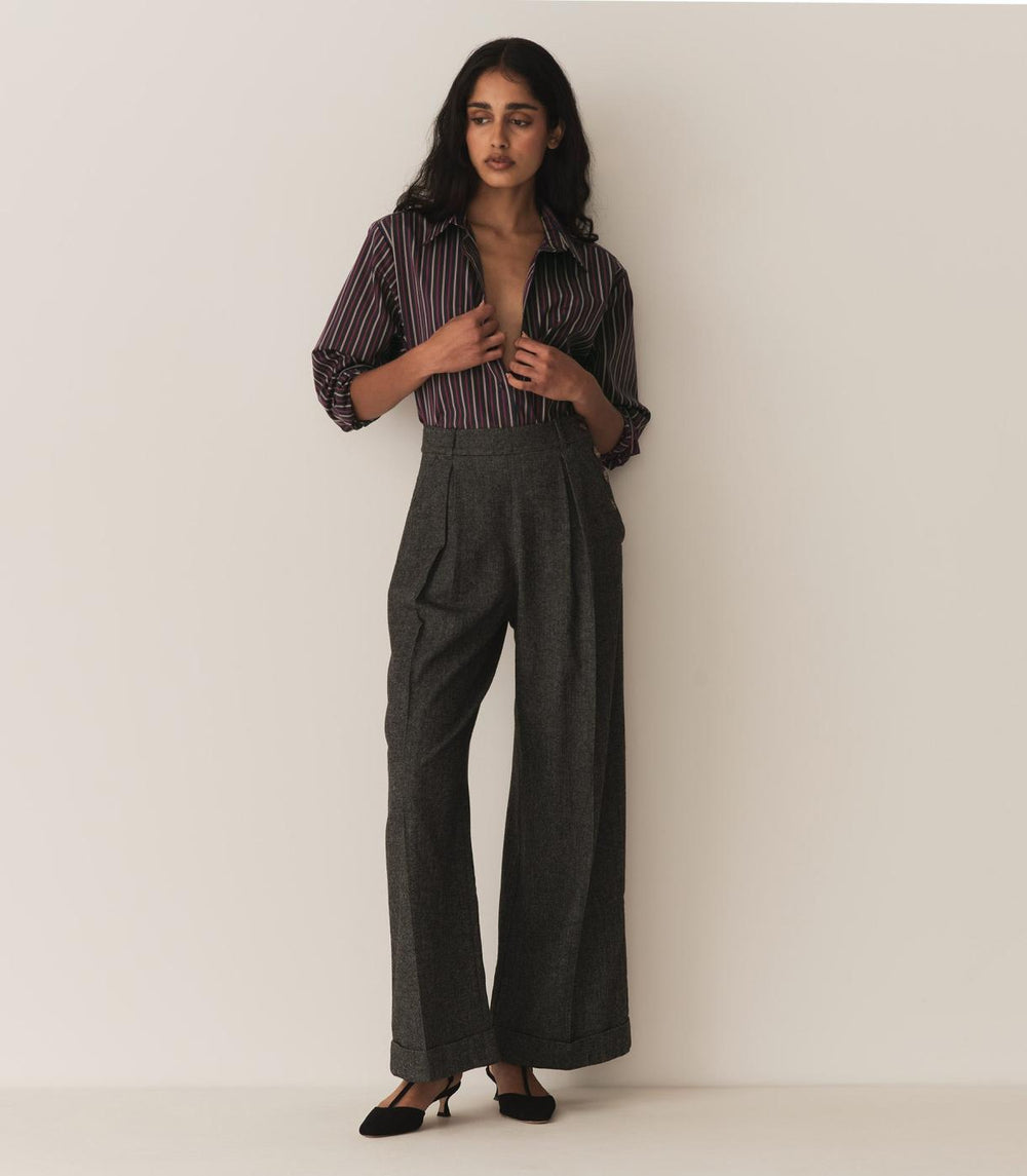 DÔEN Pants & Shorts | Lawrence Pant Black Herringbone - Women