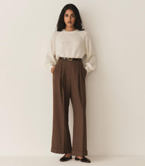 DÔEN Pants & Shorts | Lawrence Pant Brown Herringbone - Women