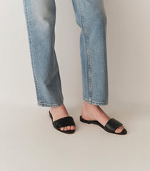 DÔEN Shoes | Angelica Sandal Black Faux Croc - Women