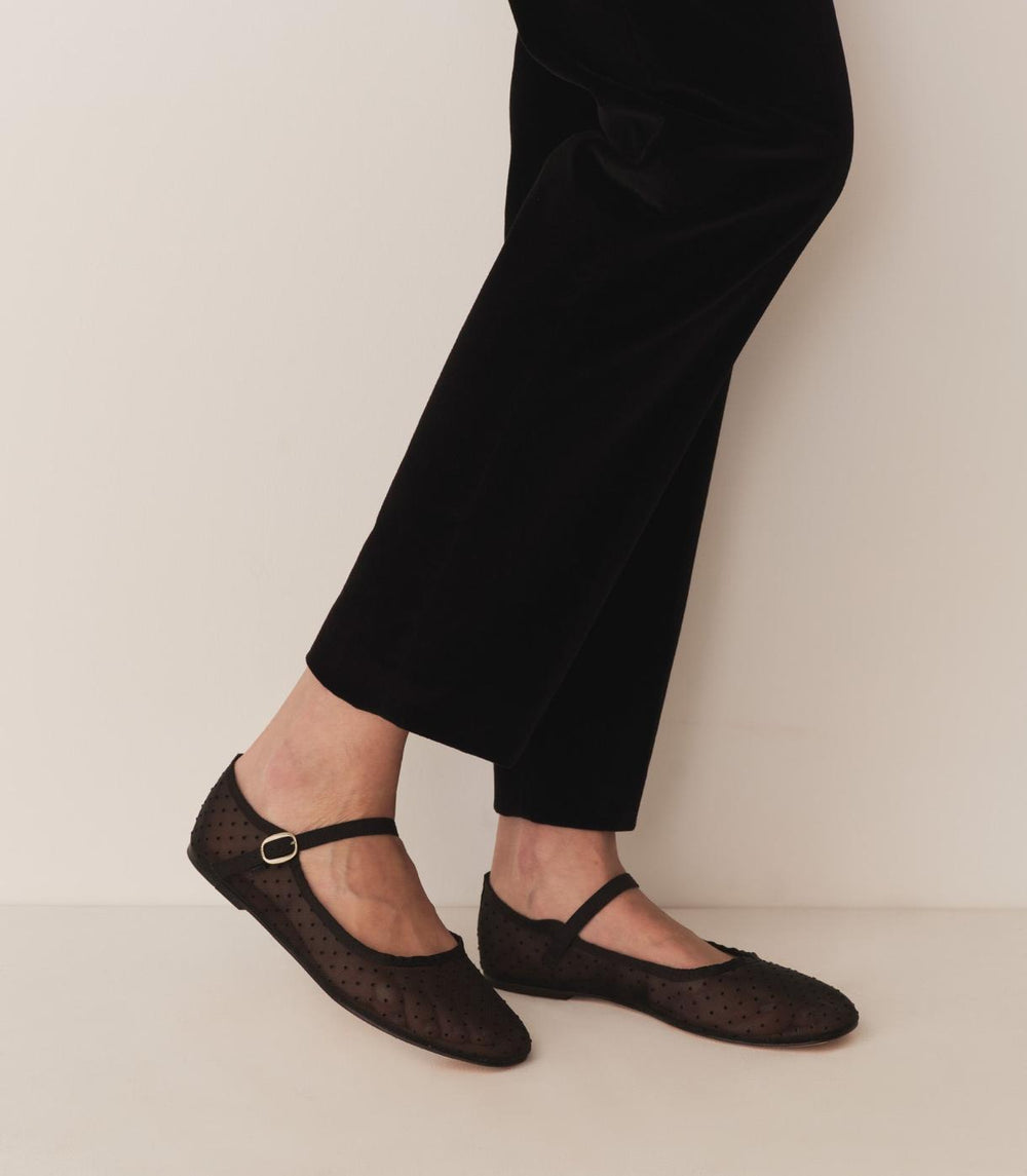 DÔEN Shoes | Mary Jane Slipper Black Mesh Dot - Women