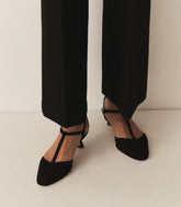 DÔEN Shoes | Tabitha T-Strap Heel Black Suede - Women