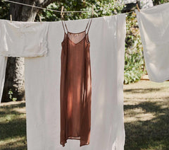 DÔEN Slips | Long Deep V-Neck Slip Carob - Women