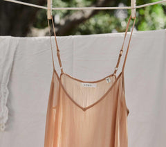 DÔEN Slips | Long Deep V-Neck Slip Sand Dollar - Women
