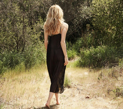 DÔEN Slips | Long Scoop Neck Slip Black - Women