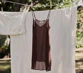 DÔEN Slips | Short Deep V-Neck Slip Umber - Women