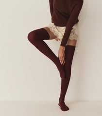 DÔEN Socks & Tights | Collégien Thigh High Socks Bordeaux Grand Cru - Women