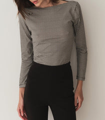 DÔEN Tees | Paulette Tee Noir La Maddalena Gingham - Women
