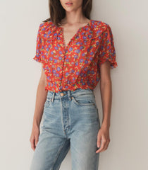 DÔEN Tops | Anaise Top Red Dayflower Meadow - Women