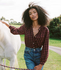 DÔEN Tops | Breena Top Rouge Countryside Plaid - Women