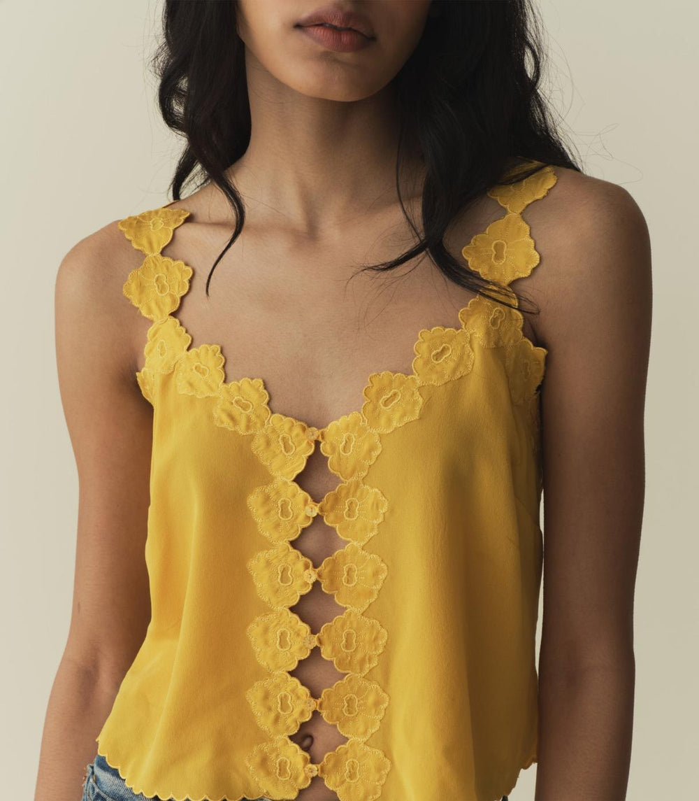 DÔEN Tops | Flores Top Goldenrod - Women