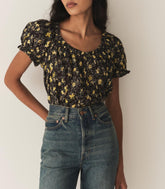 DÔEN Tops | Frederica Top Noir Winding Blossoms - Women
