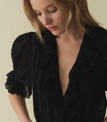 DÔEN Tops | Henri Top Black Eyelet - Women