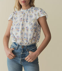 DÔEN Tops | Yvie Top Bleu Frolicking Floral - Women