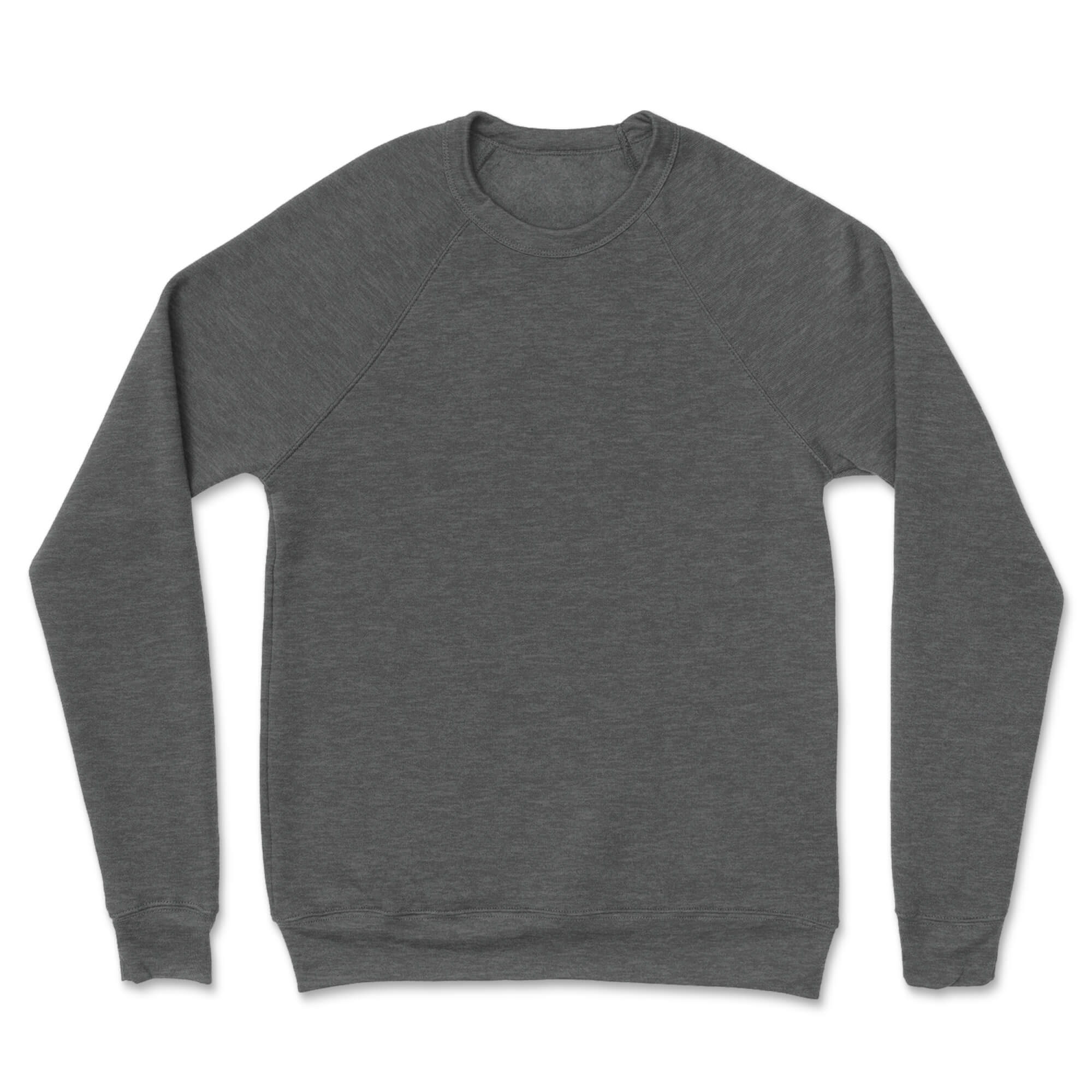 Custom Pullover Crew Sweatshirt Men - Dark Grey Heather
