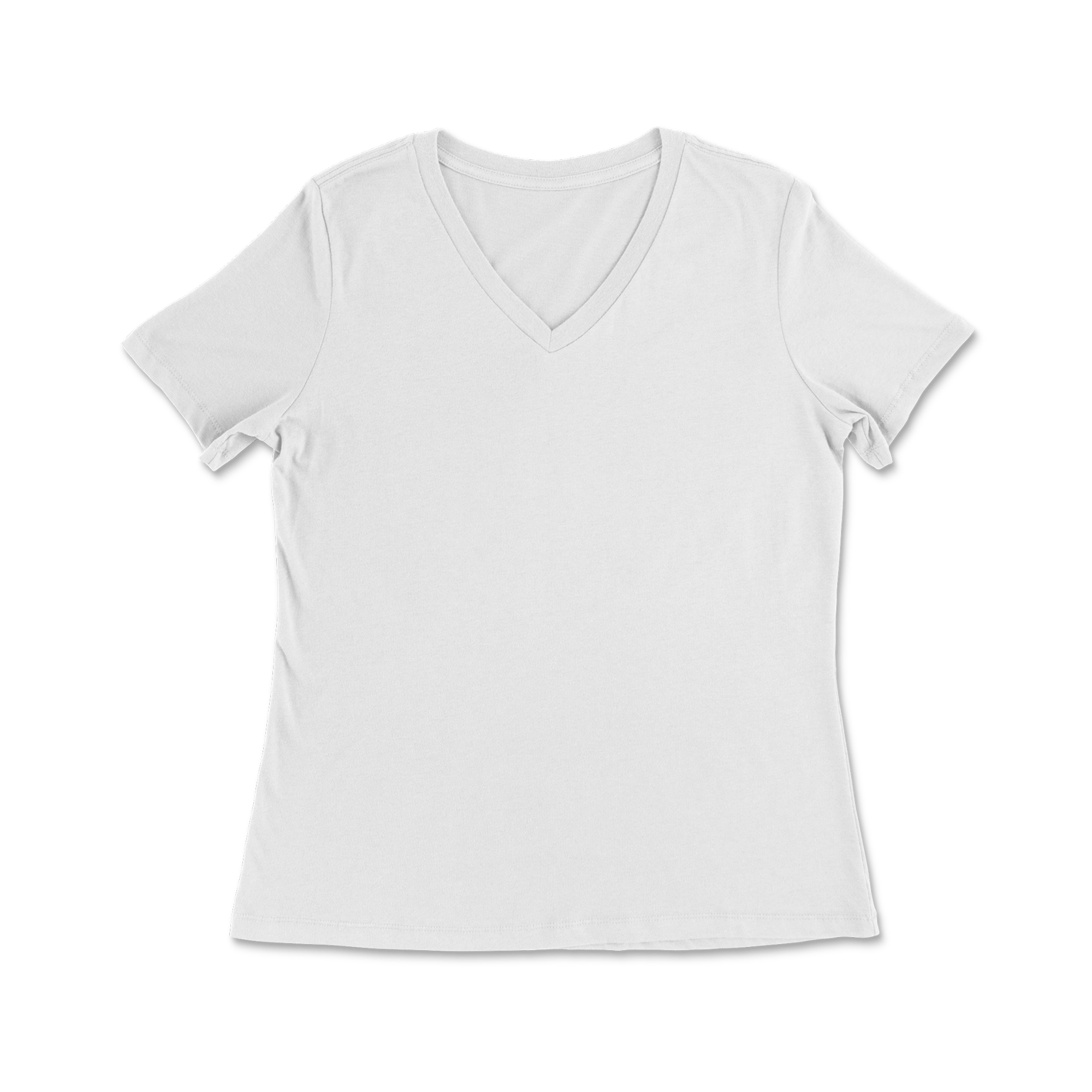 Custom 100% Cotton Relaxed Fit T-shirt V-Neck Women - White
