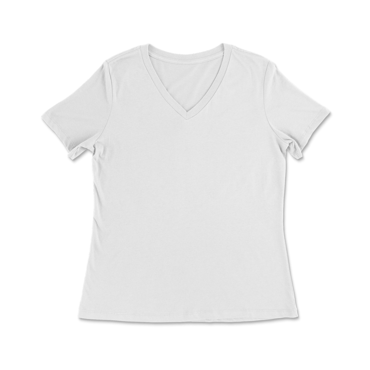 Custom 100% Cotton Relaxed Fit T-shirt V-Neck Women - White