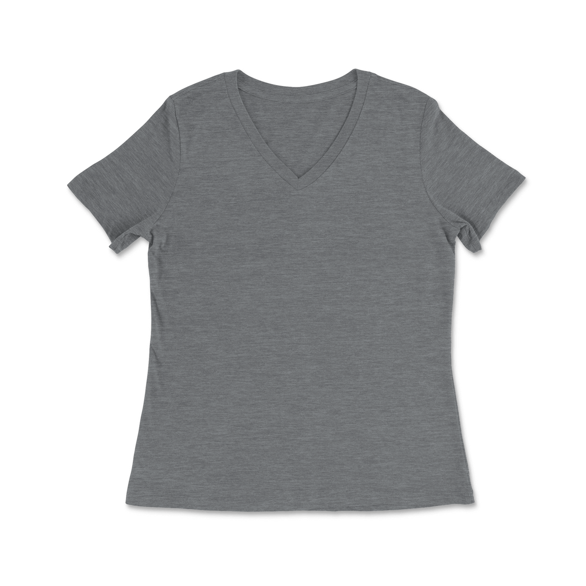 Custom Triblend Relaxed Fit V-Neck T-shirt Women - Grey