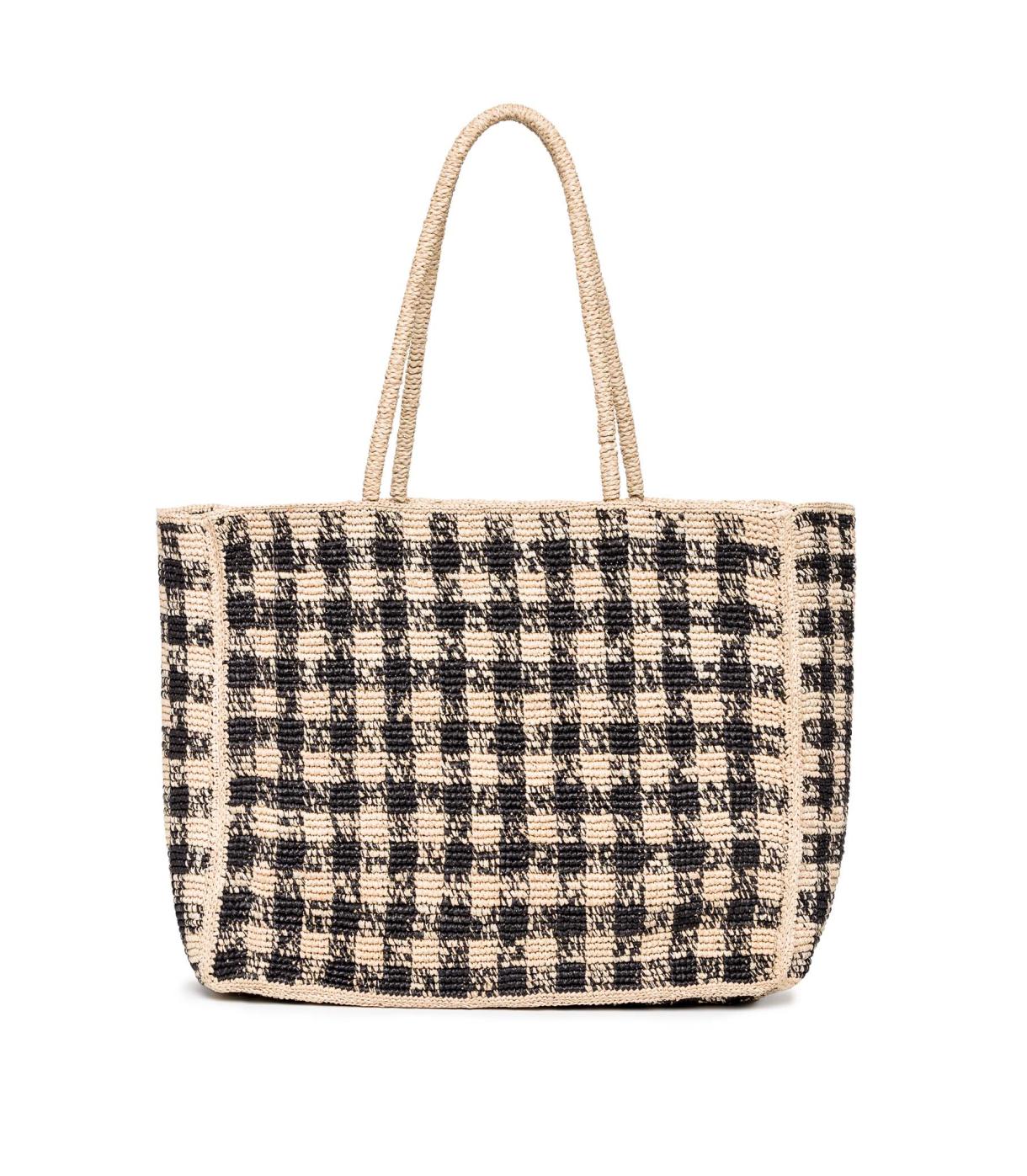 DÔEN Bags | Grande Mathilde Bag Black Gingham Raffia - Women