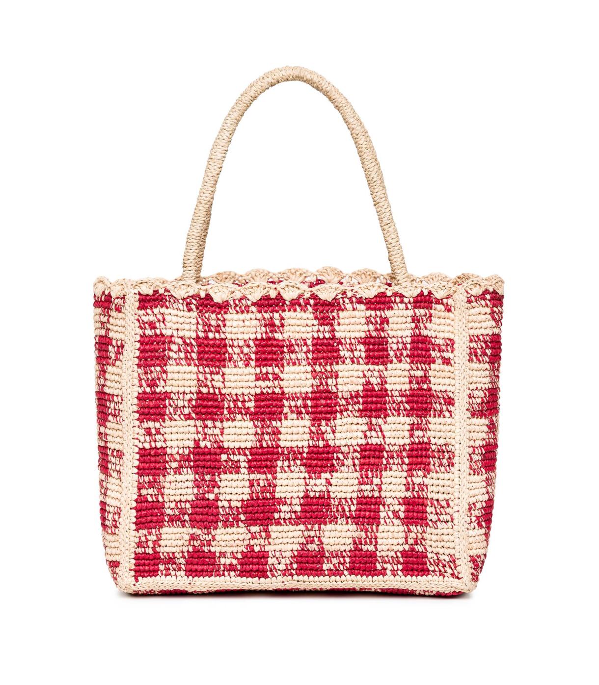 DÔEN Bags | Petite Mathilde Bag Red Gingham Raffia - Women