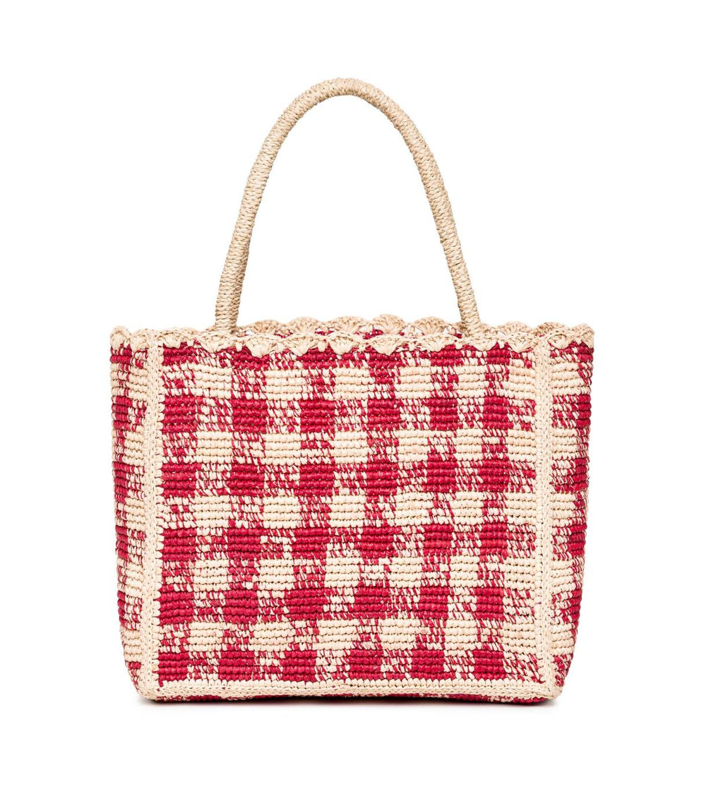 DÔEN Bags | Petite Mathilde Bag Red Gingham Raffia - Women