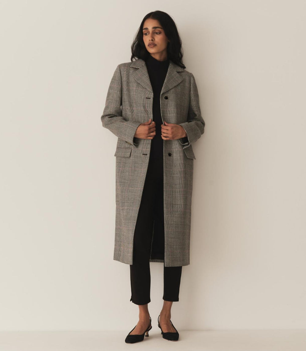 DÔEN Coats &amp; Jackets | Bellingham Coat Wickham Houndstooth Plaid - Women