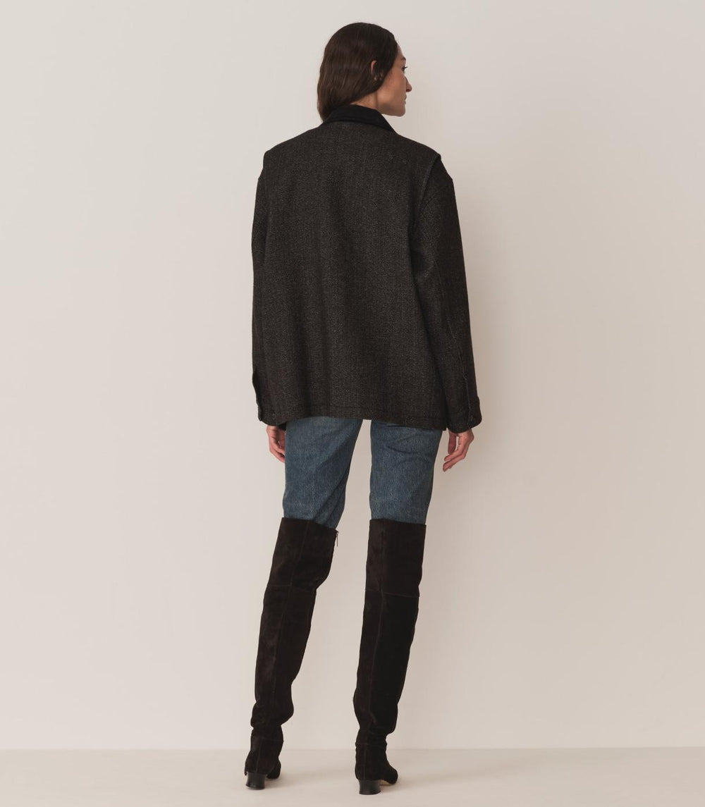 DÔEN Coats &amp; Jackets | Pascual Wool Jacket Charcoal Herringbone - Women