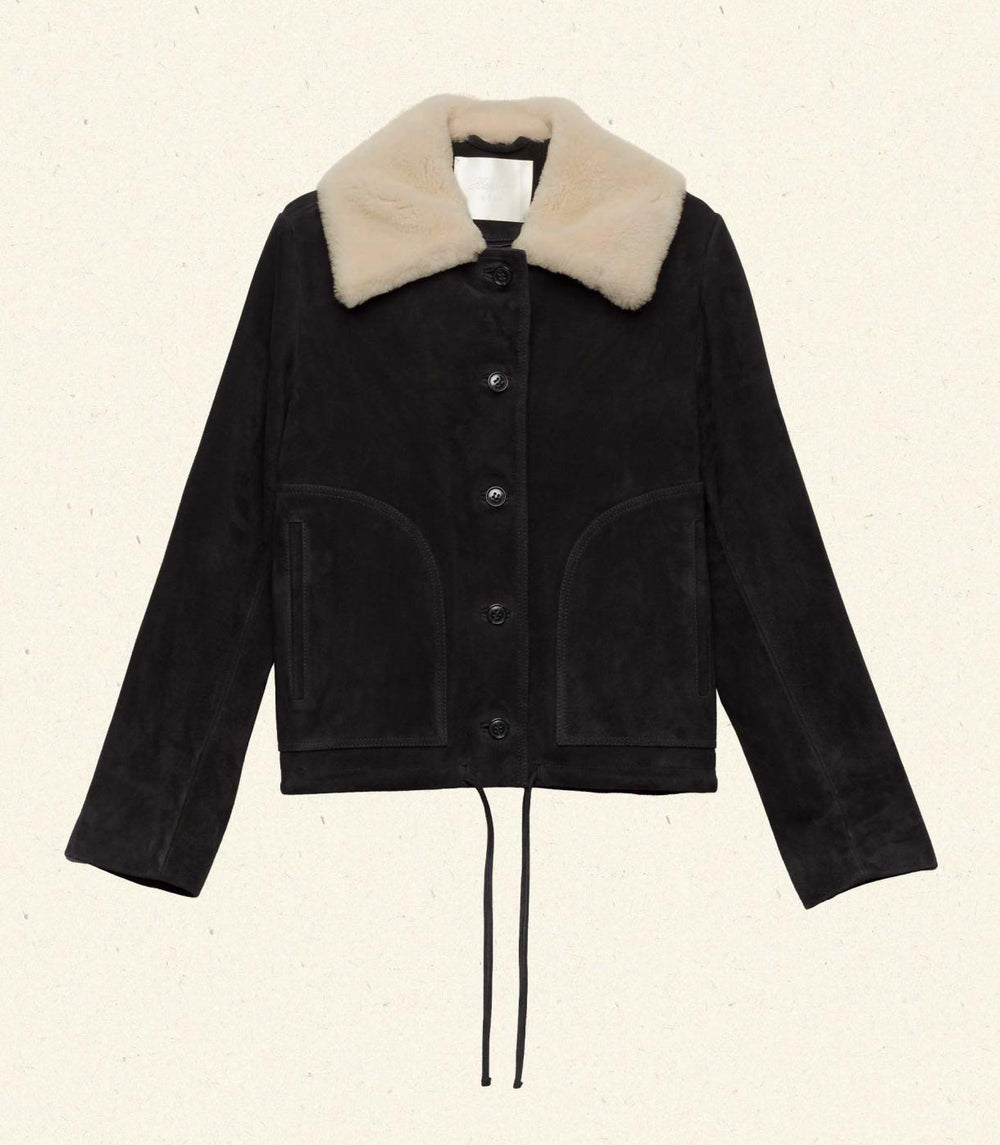 DÔEN Coats &amp; Jackets | Turner Suede Jacket Black - Women