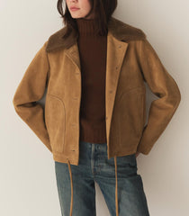 DÔEN Coats &amp; Jackets | Turner Suede Jacket Stag - Women