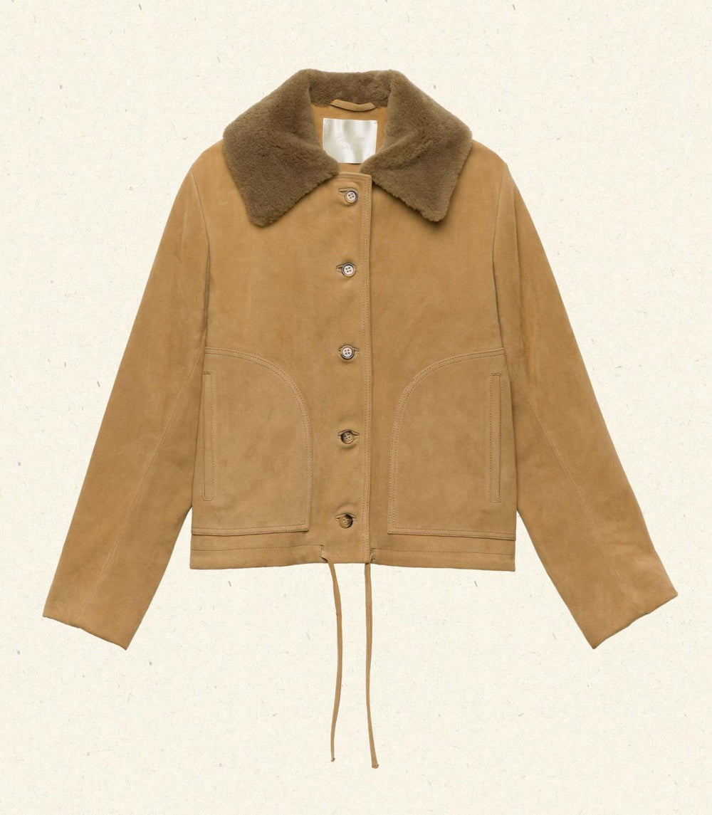 DÔEN Coats &amp; Jackets | Turner Suede Jacket Stag - Women