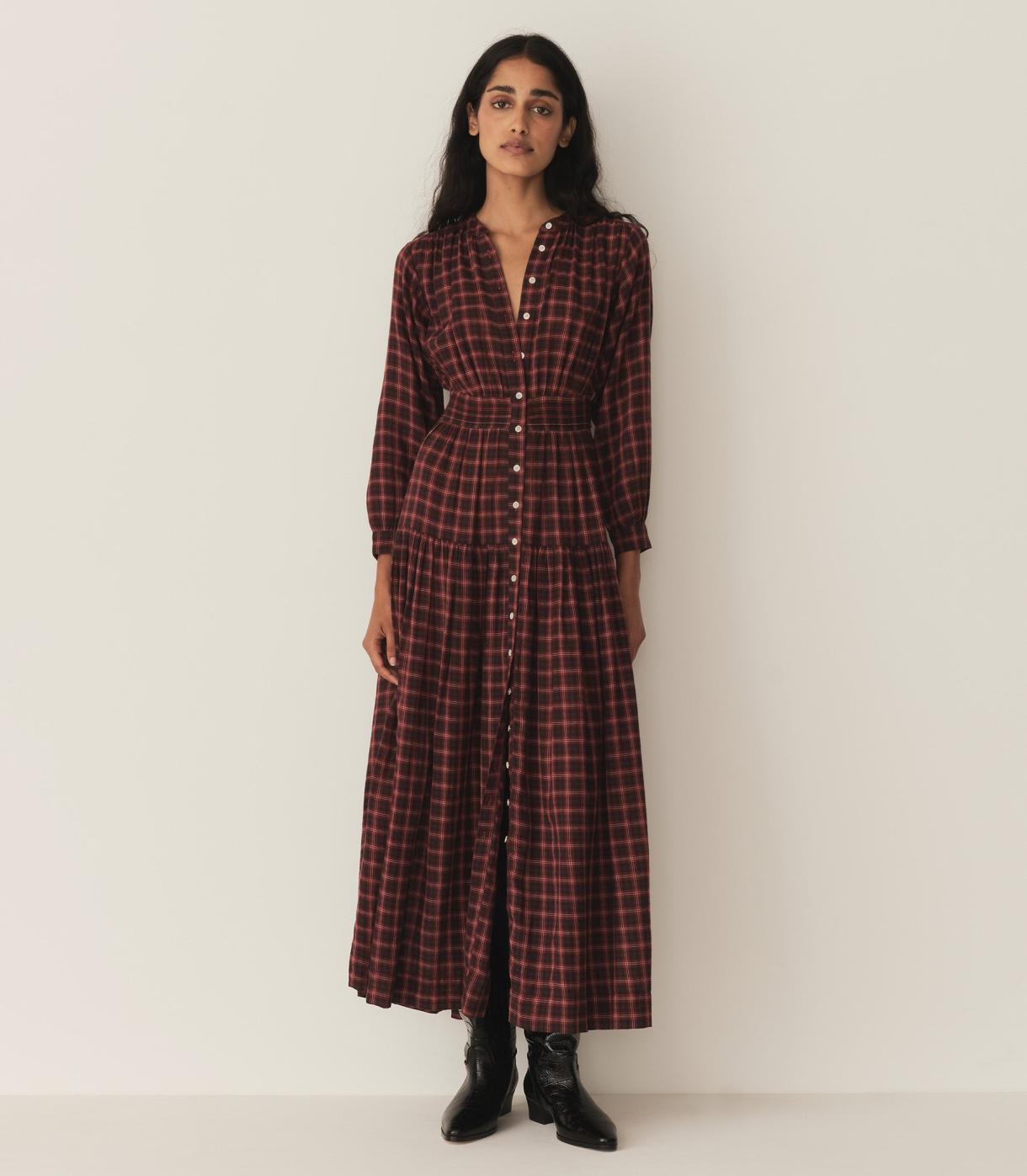 DÔEN Dresses | Annika Dress Rouge Countryside Plaid - Women