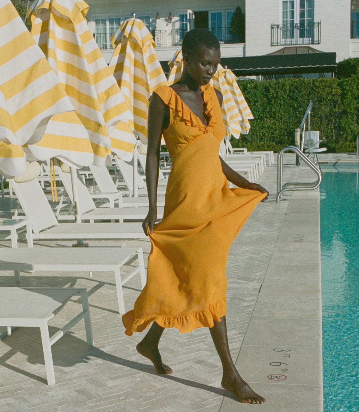 DÔEN Dresses | Arleen Dress Nasturtium Orange - Women