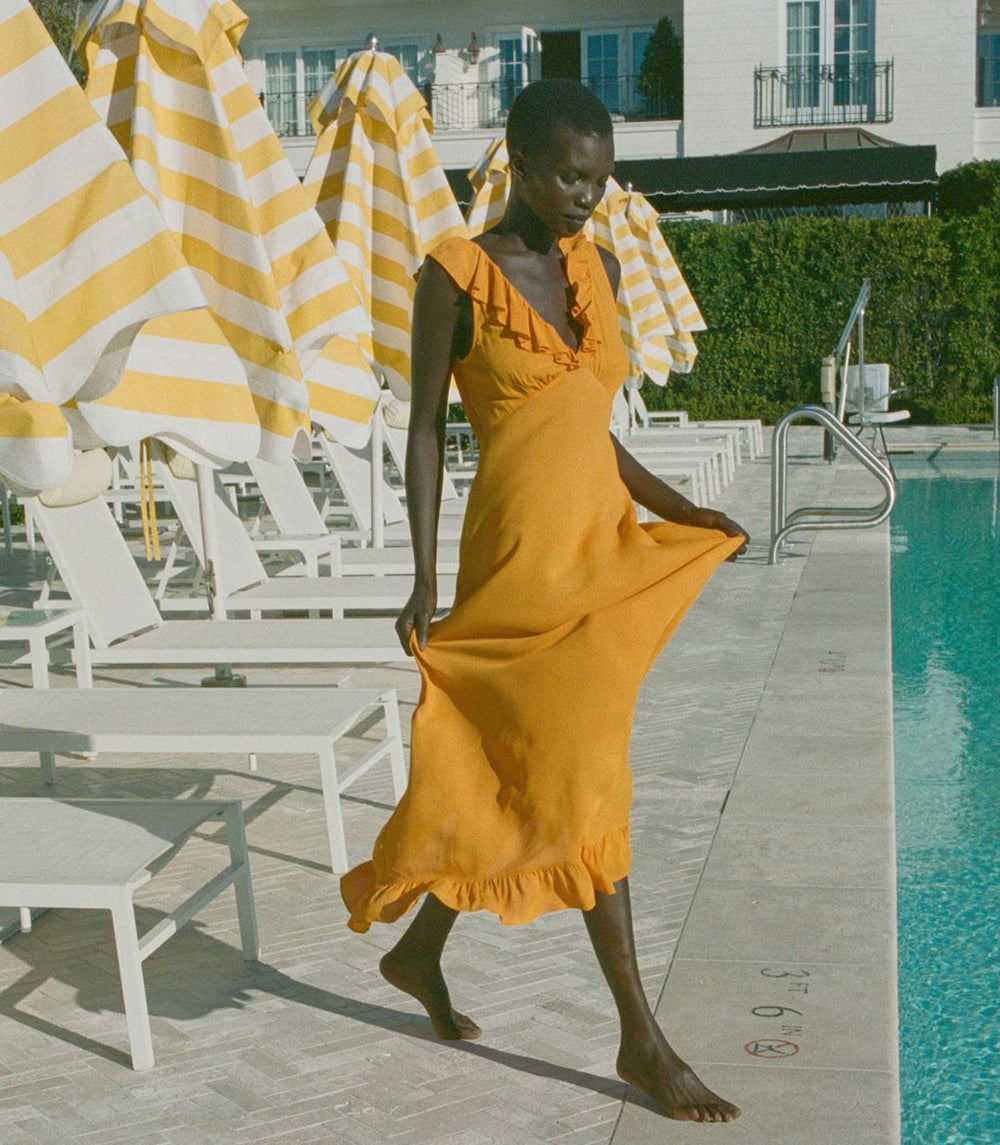 DÔEN Dresses | Arleen Dress Nasturtium Orange - Women