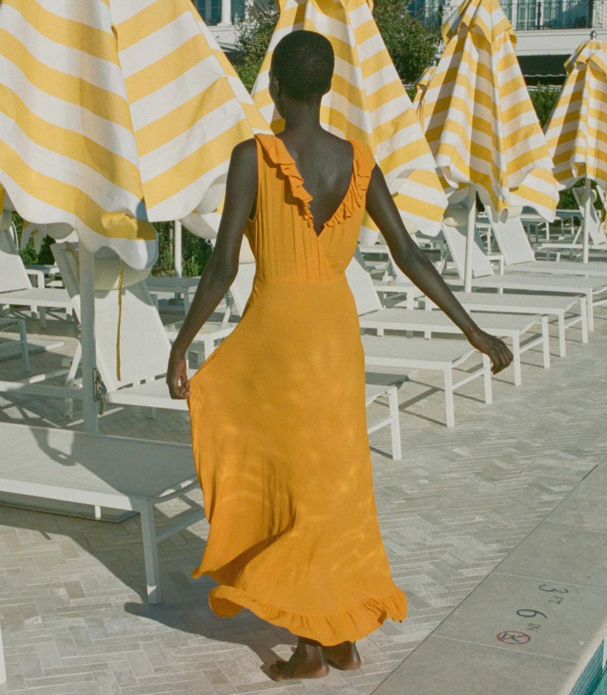 DÔEN Dresses | Arleen Dress Nasturtium Orange - Women