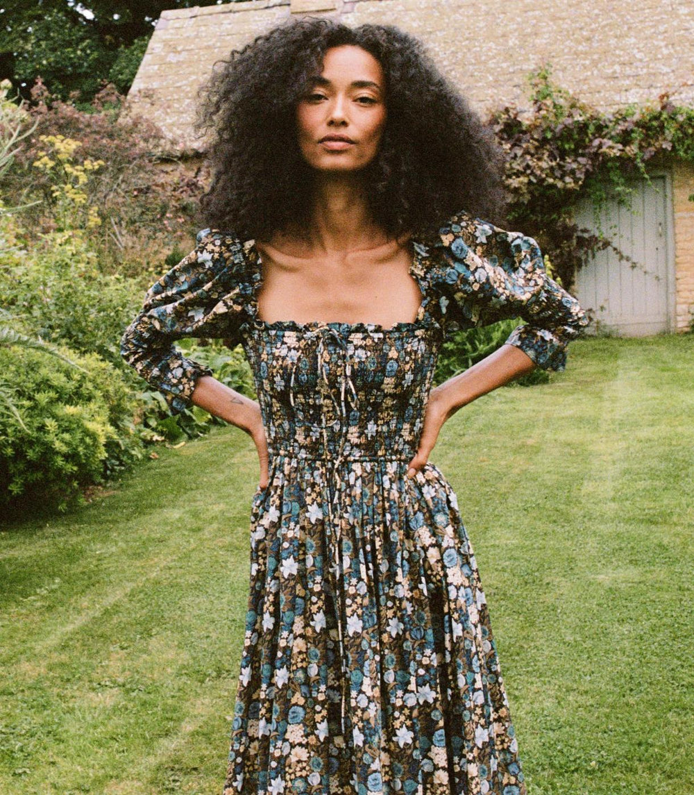 DÔEN Dresses | Bijou Dress Bleu Arbor Floral - Women