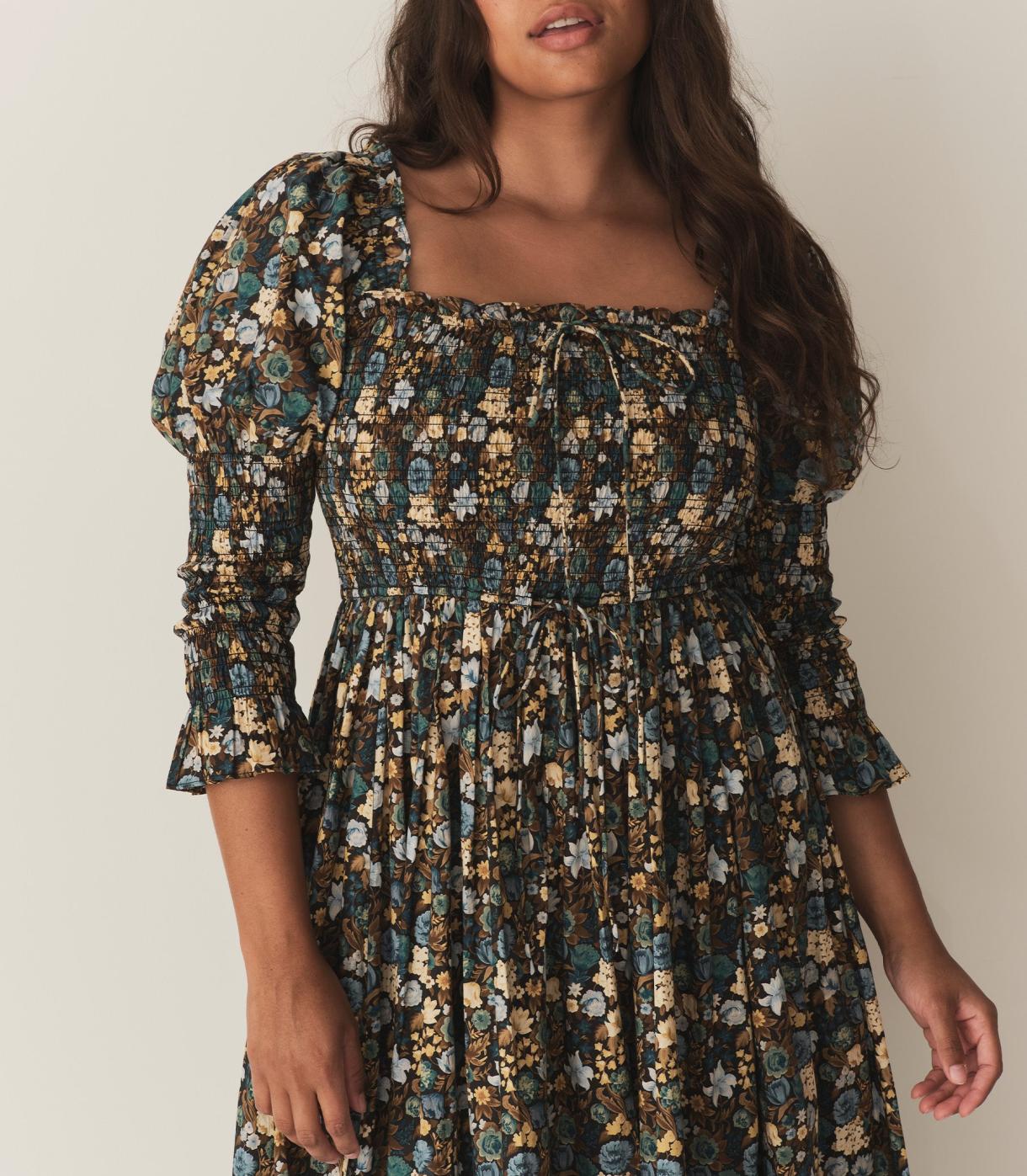 DÔEN Dresses | Bijou Dress Bleu Arbor Floral - Women