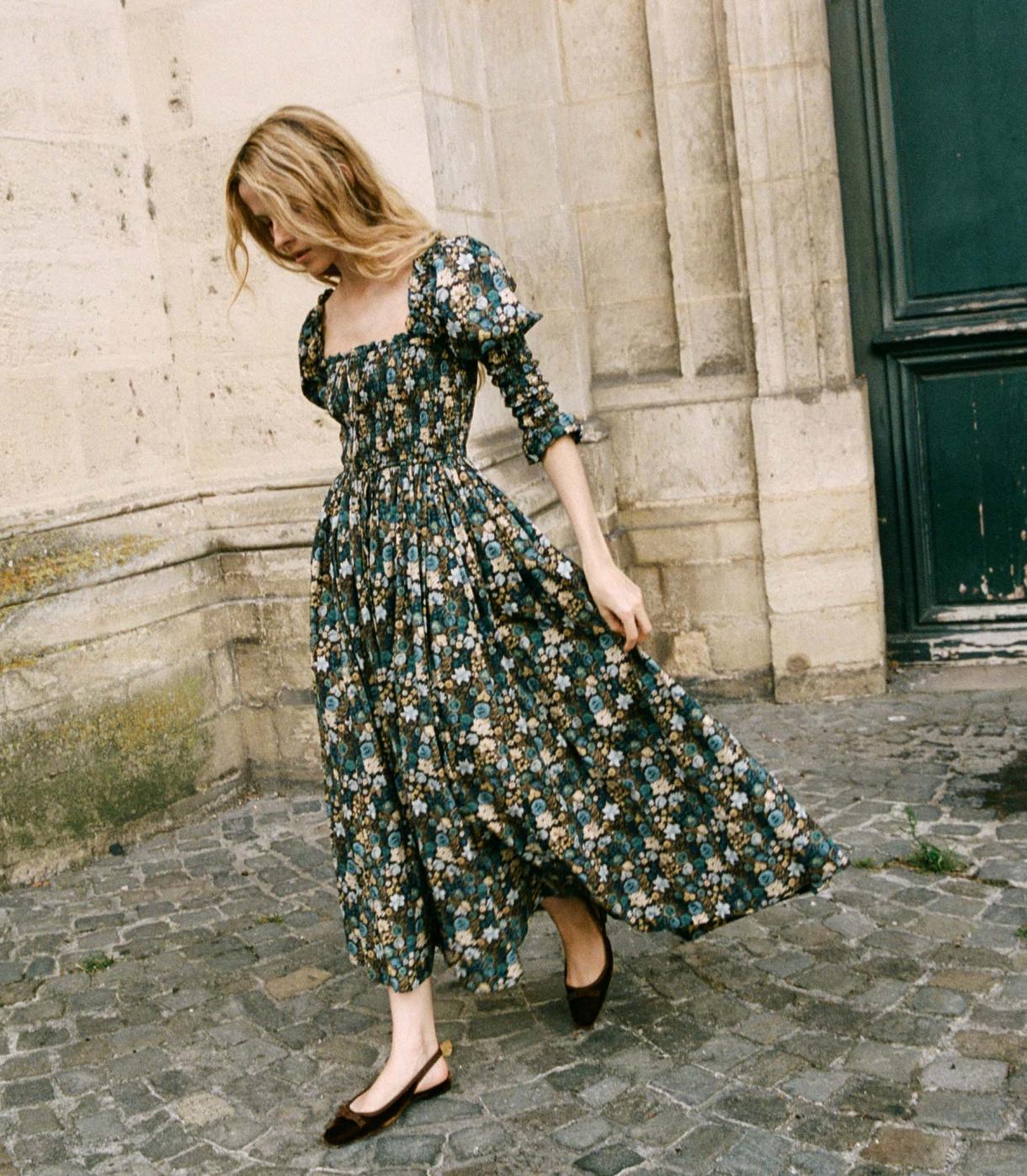 DÔEN Dresses | Bijou Dress Bleu Arbor Floral - Women