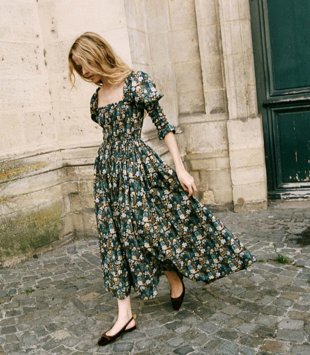DÔEN Dresses | Bijou Dress Bleu Arbor Floral - Women