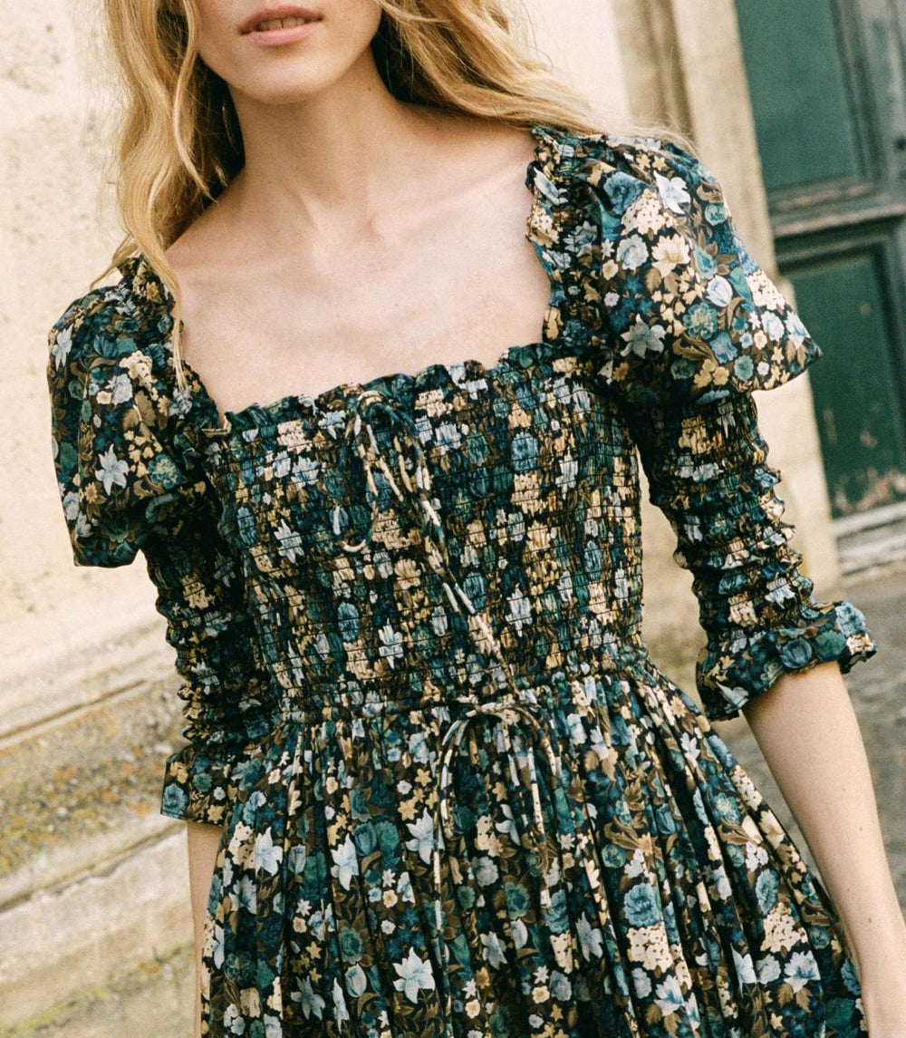 DÔEN Dresses | Bijou Dress Bleu Arbor Floral - Women