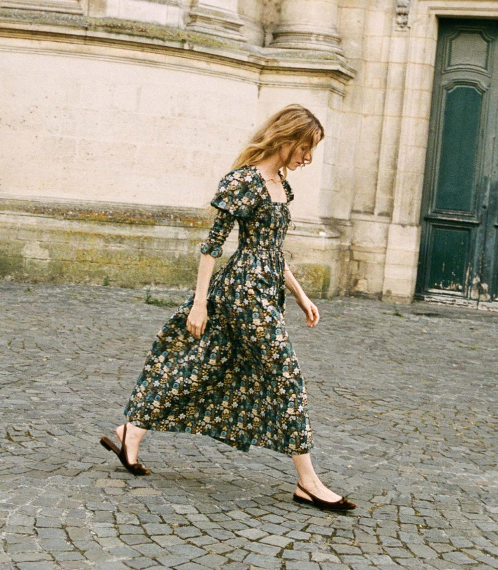 DÔEN Dresses | Bijou Dress Bleu Arbor Floral - Women